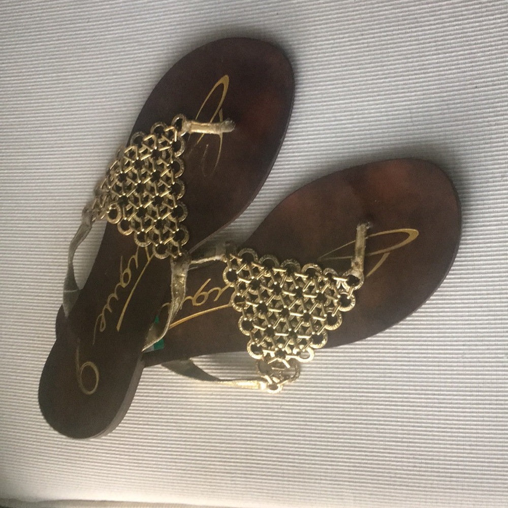 Gold flat sandal